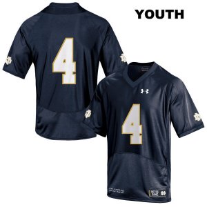 Notre Dame Fighting Irish Youth Kevin Austin Jr. #4 Navy Under Armour No Name Authentic Stitched College NCAA Football Jersey QSG8199IT